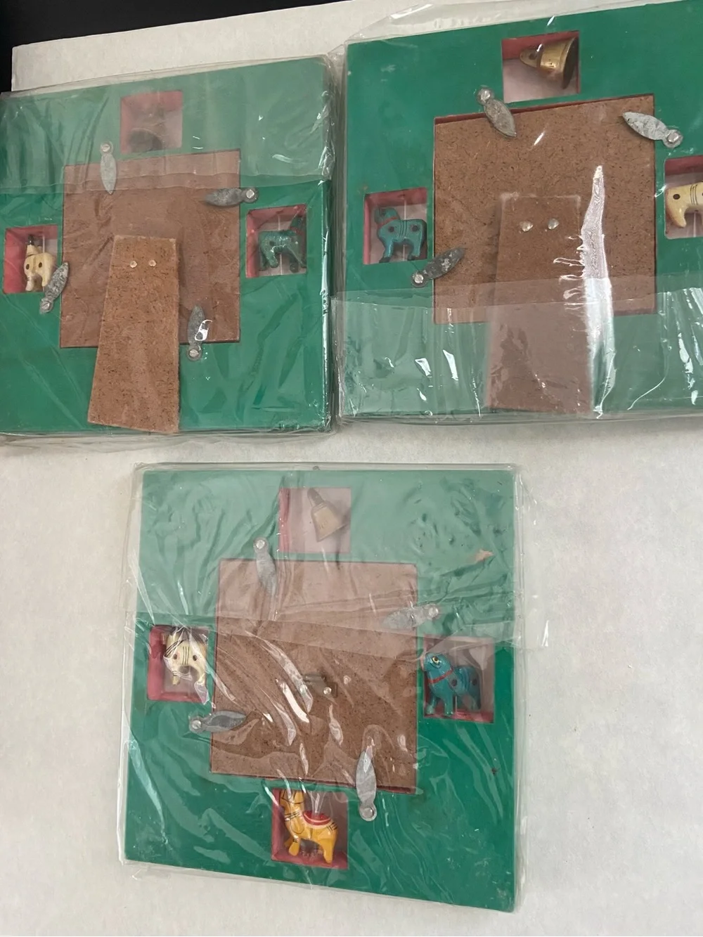 Set of 3 Handcrafted Kondapalli Wooden Photo Frames Hand Painted